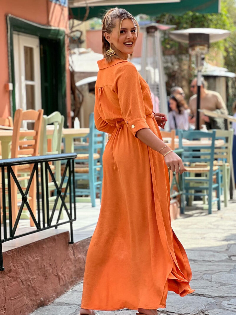 φορεμα σεμιζιε πορτοκαλι